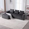 Doppelsofa m. Federbett, 1 Kissen, Wohnzimmer/Schlafzimmer, Hellgrau Bild 2