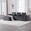 Doppelsofa m. Federbett, 1 Kissen, Wohnzimmer/Schlafzimmer, Hellgrau Bild 3