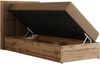 Boxspringbett ALBERO 1 90x200 mit Stauraum, 7-Zonen Multipocket Matratze H4, Bettkasten mit Federautomat, Öffnungsseite wählbar, Hotelbett - Braun Kunstleder - Topper Visco - Links Bild 4