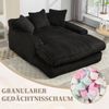 Schlafsofa Chaiselongue Loungesofa Polstersofa, inkl. Kissen, Cordbezug, Stoff, schwarz Bild 3