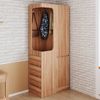 Kleiderschrank 70x40x170 cm mit 1 Tür, 4 Schubladen und offenem Hängebereich – Natural Wood, platzsparendes Design Bild 2