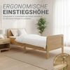 Komfortbett 90x200 mit Lattenrost Seniorenbett Höhenverstellbar Holzbett Eiche Einzelbett Hohes Bett Bettgestell Bild 5