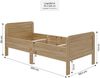 Komfortbett 90x200 mit Lattenrost Seniorenbett Höhenverstellbar Holzbett Eiche Einzelbett Hohes Bett Bettgestell Bild 3
