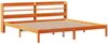 vidaXL Bettgestell mit Kopfteil ohne Matratze Wachsbraun 200x200 cm 3306563 Bild 3