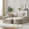 Modulares Sofa aus Chenille mit austauschbarer Chaiselongue und Kissen, Beige, keine Montage erforderlich Bild 4
