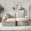 Modulares Sofa aus Chenille mit austauschbarer Chaiselongue und Kissen, Beige, keine Montage erforderlich Bild 5
