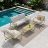 Grand patio Gartenmöbel Set 4-Sitzer mit Kissen, Rope Lounge Set 2-Sitzer Bild 3