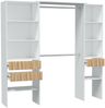 Dmora Großer Kleiderschrank Ary, Schlafzimmermöbel, Kleiderschrank mit Regalen und 3 Schubladen, 196 x 40 x 187 cm, Weiß und Eiche Bild 5