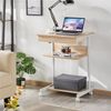Yaheetech Schreibtisch Computertisch Büromöbel PC Tisch Bürotisch Arbeitstisch aus Holz und Stahl mit Ablage und Schublade 79 x 56 x 51 cm Bild 3