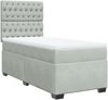 vidaXL Boxspringbett mit Matratze Hellgrau 90x190 cm Samt 3293092 Bild 5