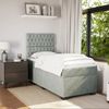 vidaXL Boxspringbett mit Matratze Hellgrau 90x190 cm Samt 3293092 Bild 3