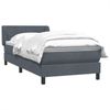 vidaXL Boxspringbett mit Matratze Dunkelgrau 90x220 cm Samt 3317554 Bild 3