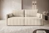 Selsey 'Louisos ' 3-Sitzer Schlafsofa in Samt mit schwarzen Beinen, Creme Bild 2
