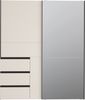 Forte WINN 2 moderner Kleiderschrank 170, Schwebetürenschrank mit Spiegel, 2-türig, 3 Schubladen, Holzwerkstoff, Kaschmir|Beige, 170,3 cm breit x 200,5 cm hoch x 61,2 cm tief Bild 2