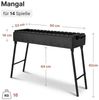 BIG-PAN Grillbesteck-Set Klappbarer Grill 90 cm 14 Spießen Grillfächer BBQ Bild 3