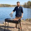 BIG-PAN Grillbesteck-Set Klappbarer Grill 90 cm 14 Spießen Grillfächer BBQ Bild 2