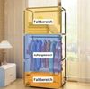 Jumpeak Stoffschrank stoff kleiderschrank,mit Überzug aus Vliesstoff,Kleiderstange Länge70*Breite45*Höhe160cm,Mehrere Farben,Oberer und unterer Stauraum Bild 3