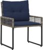 vidaXL Gartenmöbel-Set mit Kissen 3 pcs Grau und Marineblau 42025176 Bild 4