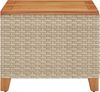 vidaXL Gartentisch Beige 45x45x37 cm Poly Rattan Akazienholz 366327 Bild 5