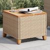 vidaXL Gartentisch Beige 45x45x37 cm Poly Rattan Akazienholz 366327 Bild 4