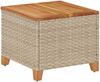 vidaXL Gartentisch Beige 45x45x37 cm Poly Rattan Akazienholz 366327 Bild 2