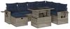 vidaXL 8-teiliges Gartensofa-Set mit Kissen, grau, Polyrattan 3275001 Bild 2