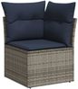 vidaXL 8-teiliges Gartensofa-Set mit Kissen, grau, Polyrattan 3275001 Bild 4