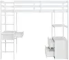 Vente-unique - KALIZI Bett Holz, Platte Weiß - B 100 cm x H 173 cm x L 196 cm Bild 4
