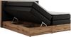 Boxspringbett, Doppelbett mit zwei 7 Härtezonen Multipocket-Matratzen, Bettkästen, Eiche Wotan Holzrahmen, Polsterbett mit Topper-Matratze - ALBERO 1 KING - 200 x 200 cm - Schwarz Kunstleder - H3 Bild 5