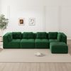 Flieks 4-Sitzer Modulares Sofa mit Hocker, Cloud Sofa Cord rahmenlos, Lounge Sofa bodennah, mit breiten Armlehnen, Grün Bild 2