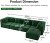 Flieks 4-Sitzer Modulares Sofa mit Hocker, Cloud Sofa Cord rahmenlos, Lounge Sofa bodennah, mit breiten Armlehnen, Grün Bild 4