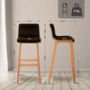 CLP Barhocker Hover Samtbezug Vierfußgestell aus Holz Sitzhöhe 77 cm,braun Bild 2