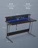 Vasagle Gaming Tisch mit eingebauter Steckdosenleiste und Monitorständer für 2 Monitore, Holz / Stahl klassikschwarz, 60 x 120 x 76 cm Bild 2