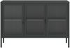 vidaXL Sideboard Schwarz 105x35x70 cm Glas und Stahl 353002 Bild 5
