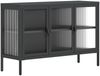 vidaXL Sideboard Schwarz 105x35x70 cm Glas und Stahl 353002 Bild 2