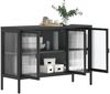 vidaXL Sideboard Schwarz 105x35x70 cm Glas und Stahl 353002 Bild 4
