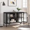 vidaXL Sideboard Schwarz 105x35x70 cm Glas und Stahl 353002 Bild 3