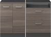 Küchenschrank für Dachschrägen R-Line Edelgrau 120 cm 2er Set Schrankkorpuss 60 cm Tiefe Vicco Bild 3