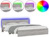 vidaXL Bettgestell mit Kopfteil und LED-Beleuchtung Grau Sonoma 3207586 Bild 2