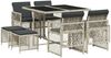 vidaXL 9-tlg. Garten-Essgruppe mit Kissen Hellgrau Poly Rattan 3210779 Bild 2