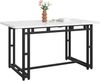 120x70cm Leichter Luxus Esstisch,(1-St), Gestell aus Metall Rechteckiger Esstisch aus Moderner Küchentisch mit Metallbeinen für Esszimmer Wohnzimmer, Schwarze Tischbeine Bild 4