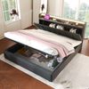 Merax Polsterbett, 140x190cm Doppelbett mit aufladen USB Ladefunktion Stauraum-Kopfteil und LED-Beleuchtung, Stauraumbetten Bettgestell, Grau Bild 5