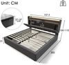 Merax Polsterbett, 140x190cm Doppelbett mit aufladen USB Ladefunktion Stauraum-Kopfteil und LED-Beleuchtung, Stauraumbetten Bettgestell, Grau Bild 4