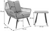 Poly-Rattan Garnitur HWC-N34, Balkon-Set Gartengarnitur Sitzgruppe Stuhl Beistelltisch ~ hellgrau Bild 3