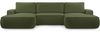 AX LIVING Ablia Sofa U-Form mit Schlaffunktion Dunkelgrün 364 cm Bild 2
