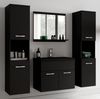 Badplaats Badmöbel Komplettset Montreal XL 60 x 35 cm Schwarz Matt - Badezimmermöbel mit Schwarze Waschbecken, Spiegel und 2 Badezimmerschränke Bild 2