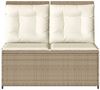vidaXL Gartenbank Verstellbar mit Kissen Beige Poly Rattan 368968 Bild 4