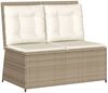vidaXL Gartenbank Verstellbar mit Kissen Beige Poly Rattan 368968 Bild 2