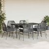 vidaXL 7-tlg. Garten-Essgruppe mit Kissen Schwarz Poly Rattan Glas 3334468 Bild 3