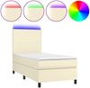 vidaXL Polsterbett mit Matratze & LED Creme 90x190 cm Kunstleder [3135797] Bild 2